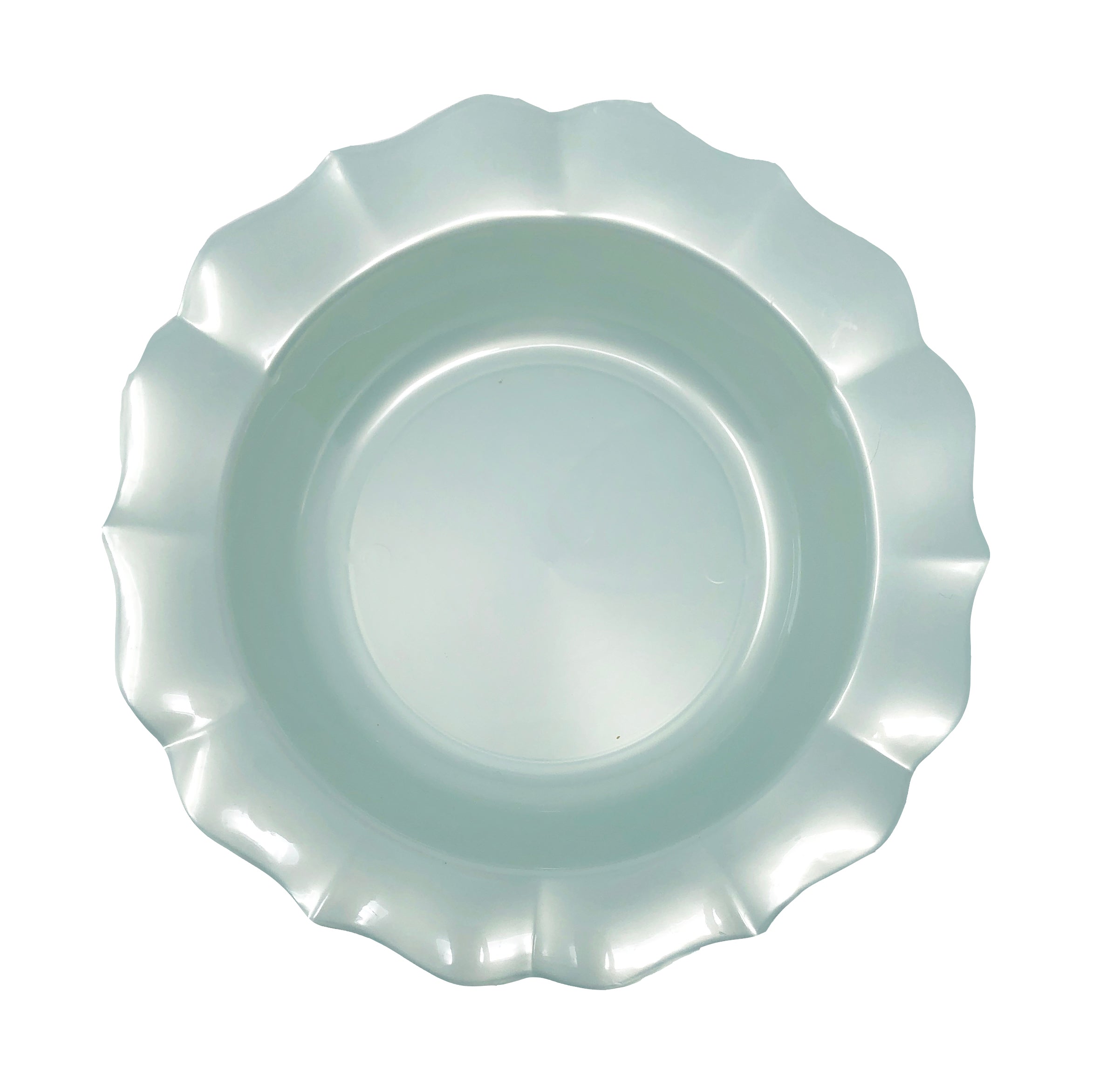 Eco-Friendly Turquoise Round Plastic Plates with Scalloped Edges - Perfect for Parties, Picnics & Home Decor