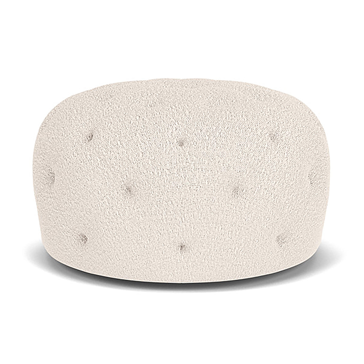 Abby Boucle Ottoman Stool - Soft Velvet Upholstered Footrest, Round Pouf for Living Room, Bedroom & Nursery - Stylish Home Decor Accent Piece for Extra Seating or Coffee Table