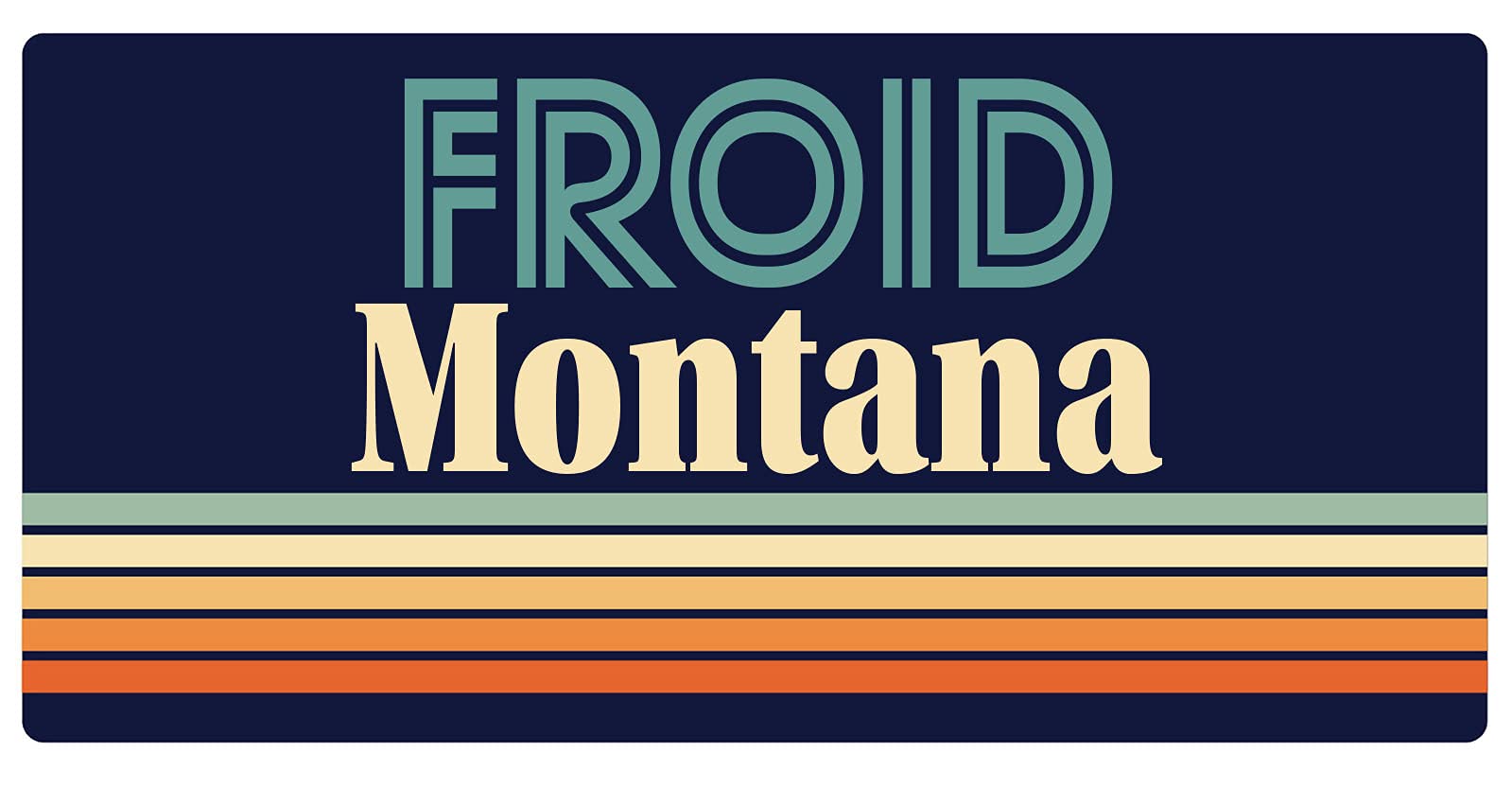 Montana Retro Design Fridge Magnet - 5 x 2.5 Inch Strong Magnetic Decorative Refrigerator Magnets for Kitchen, Office & Home Organization (Set of 5)