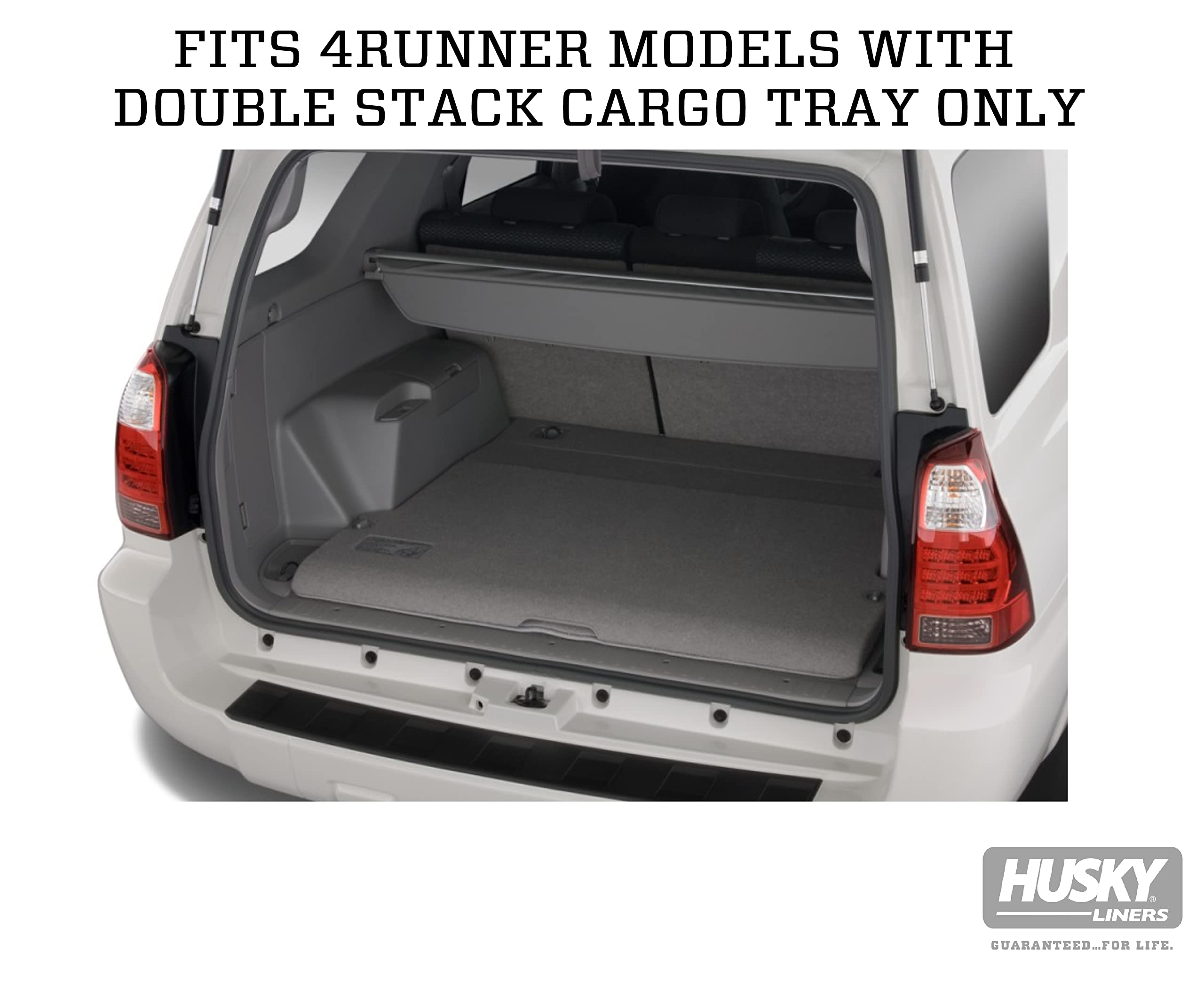 Husky Liners Classic Style Series Cargo Liner for 2003-2009 Toyota 4Runner with Double Stack Cargo Tray Option - Black (25761) | Durable Floor Protection for SUVs & Off-Road Adventures