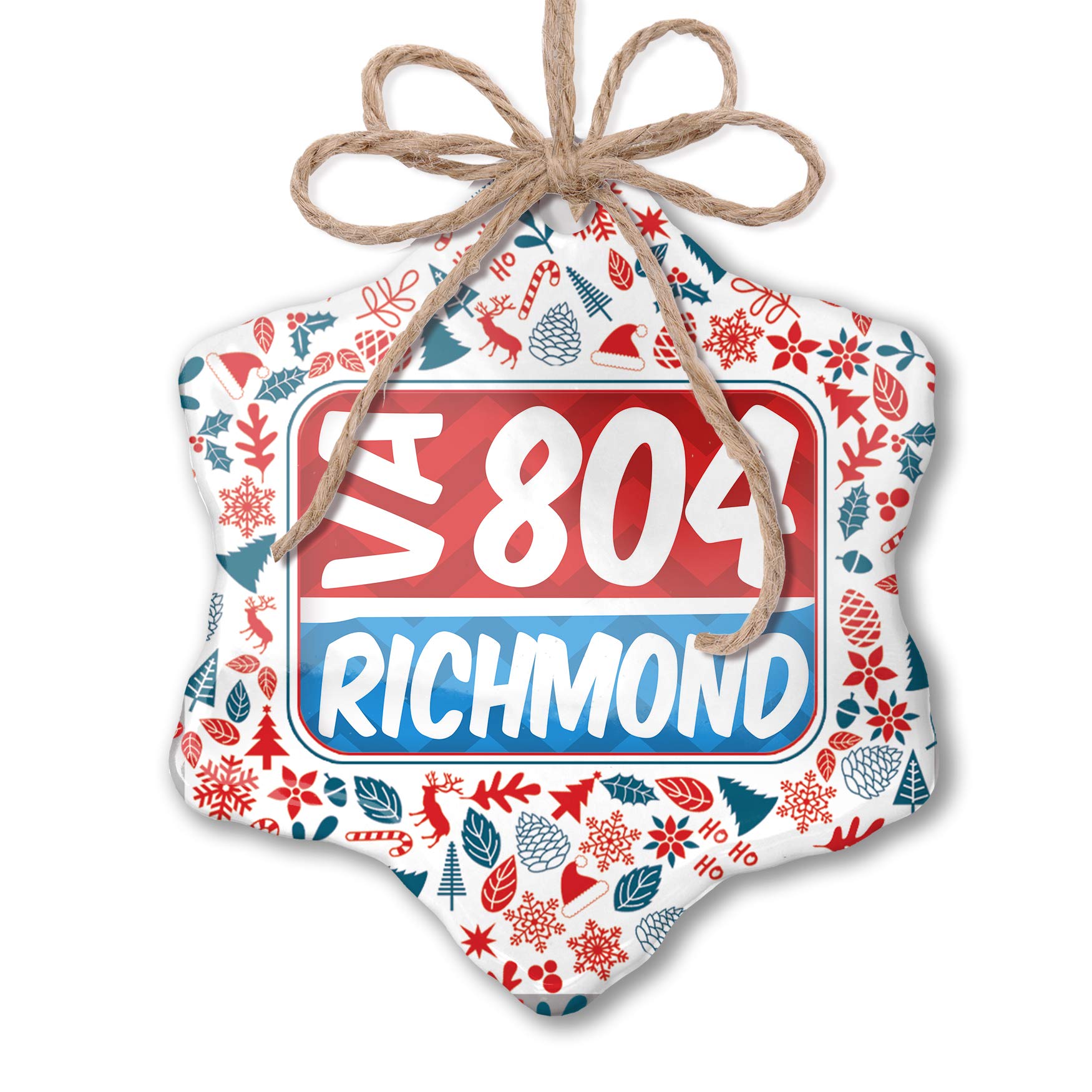 Christmas Ornament 804 Richmond VA - Patriotic Red White Blue Xmas Decor for Tree & Holiday Home Decoration