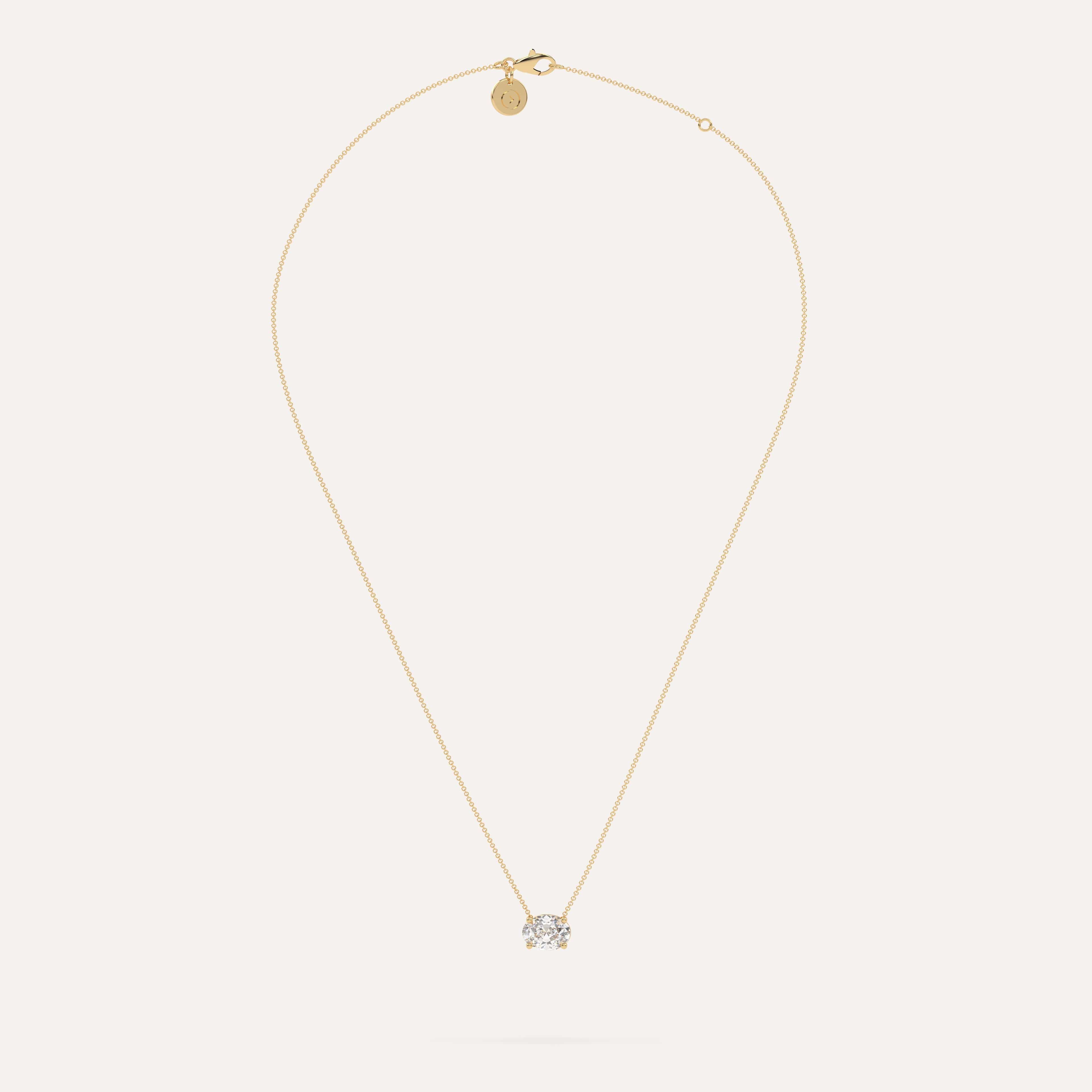 2 Carat Oval Floating Diamond Necklace for Women - Elegant Solitaire Pendant Jewelry Gift for Anniversary, Wedding & Special Occasions