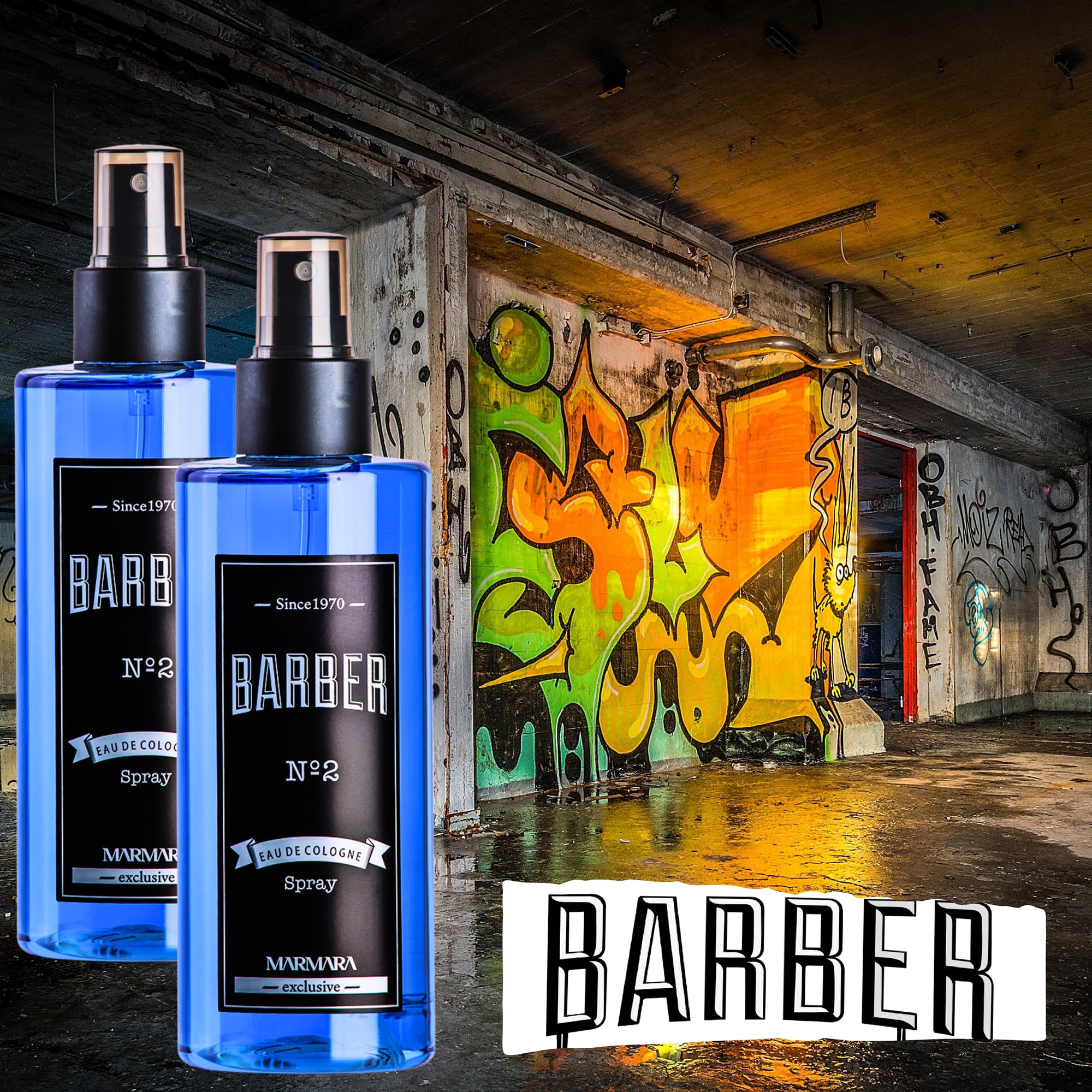 Marmara Barber Cologne No.2 - Premium Traditional Cologne for Barbers & Shaving Enthusiasts (250ml x 6 Bottles) - Perfect for Barber Shops, Grooming Kits & Men's Gift Sets