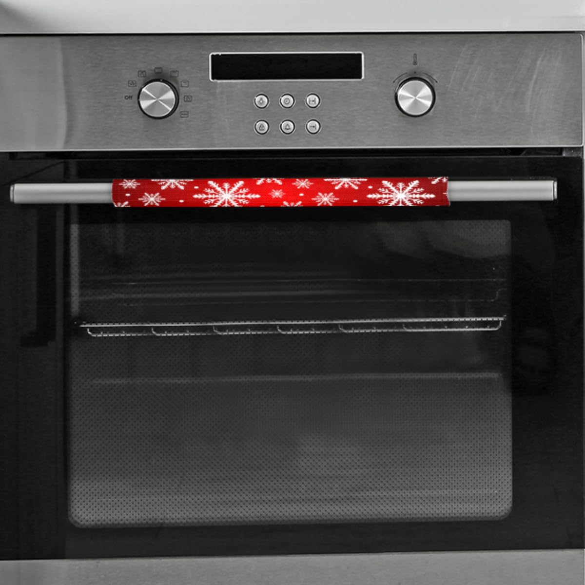 Christmas Snowflake Fridge Handle Covers - Set of 2, Washable for Kitchen & Microwave Decor