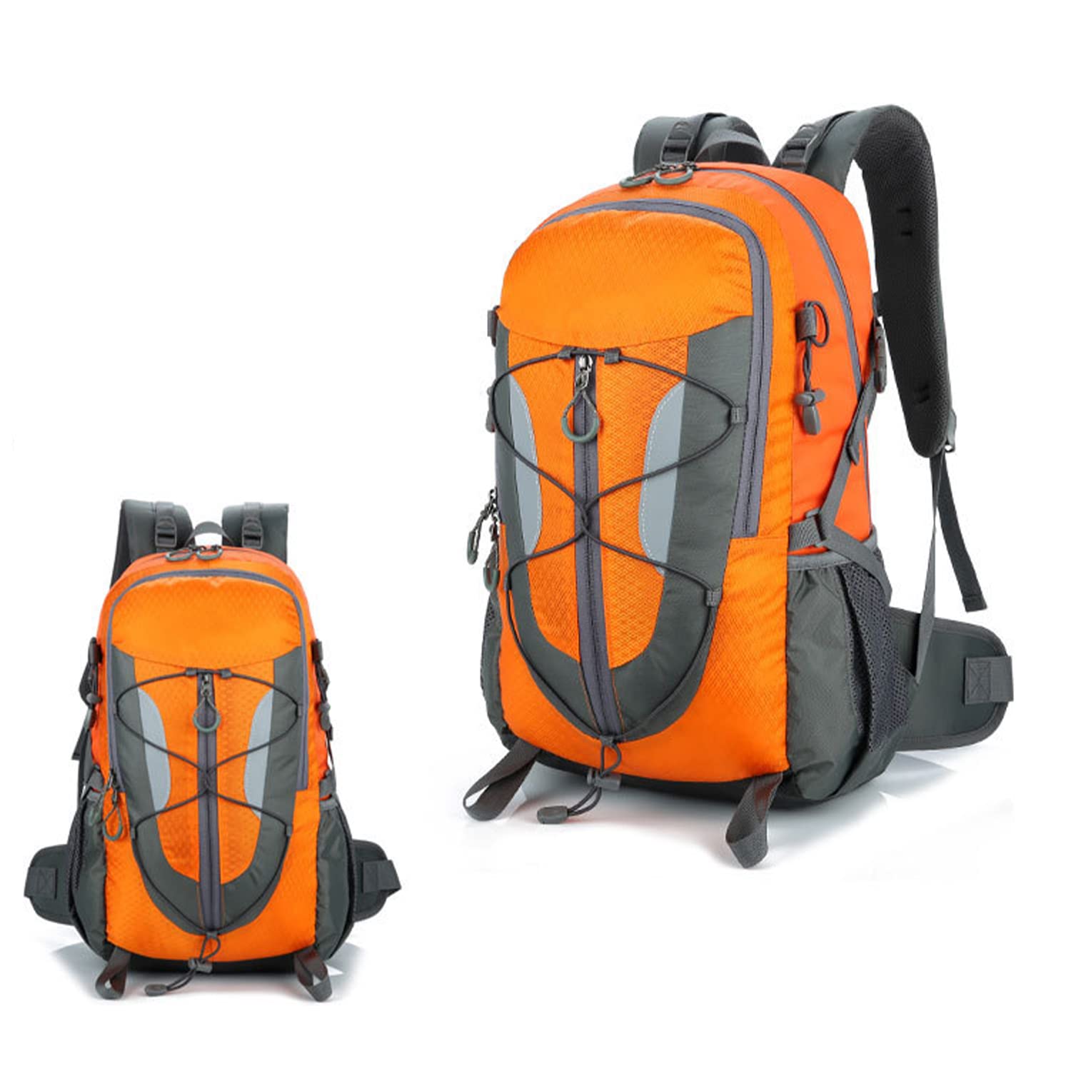 MYMM 30L Ultra Light Waterproof Hiking Backpack - Multifunctional Camping Backpack for Outdoor Sports, Travel & Trekking (Orange) - Perfect for Day Hikes, Mountain Climbing & Adventure Travel