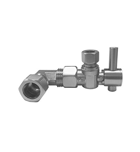 Jaclo 616-2-SKT-AB Skirted Toilet Supply Valve with Contemporary Round Lever Handle in Antique Brass - Perfect for Bathroom Renovations and Plumbing Upgrades