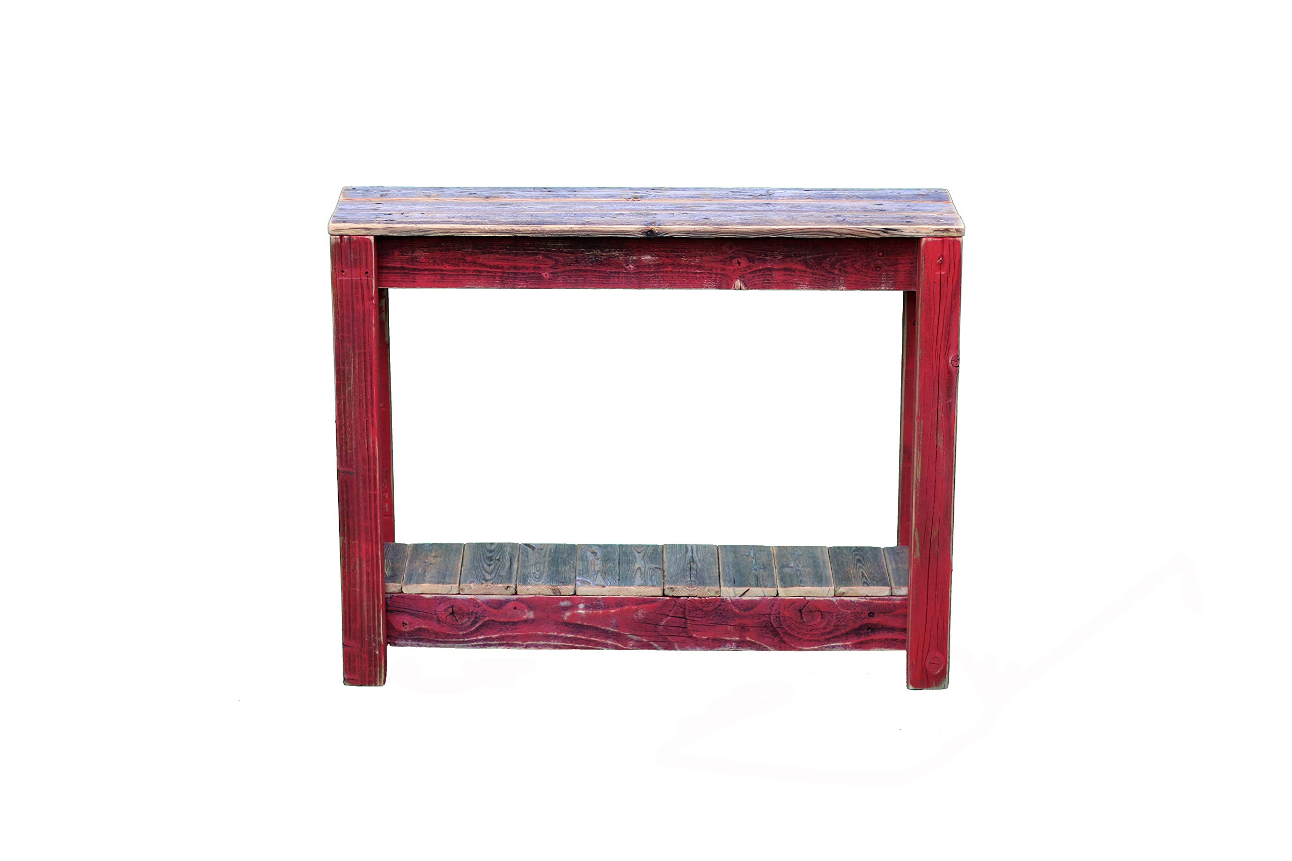 Doug and Cristy Designs 36 Inch Red Combo Console Table - Modern Entryway Furniture for Living Room, Hallway & Foyer Decor