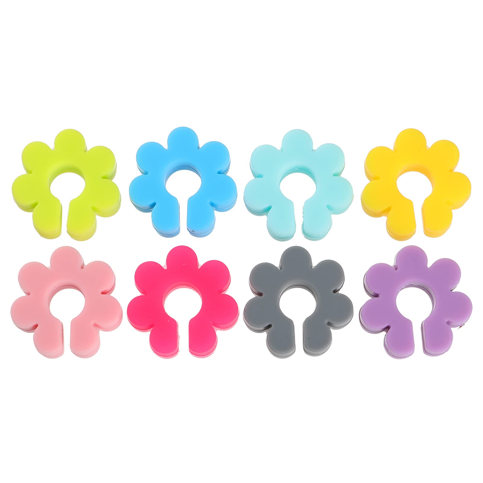 Hemoton 8-Piece Wine Glass Markers Set - Reusable Flower Wine Glass Charms & Drink Tags for Parties, Weddings, Bridal Showers & Special Events - Perfect for Identifying Glasses at Social Gatherings