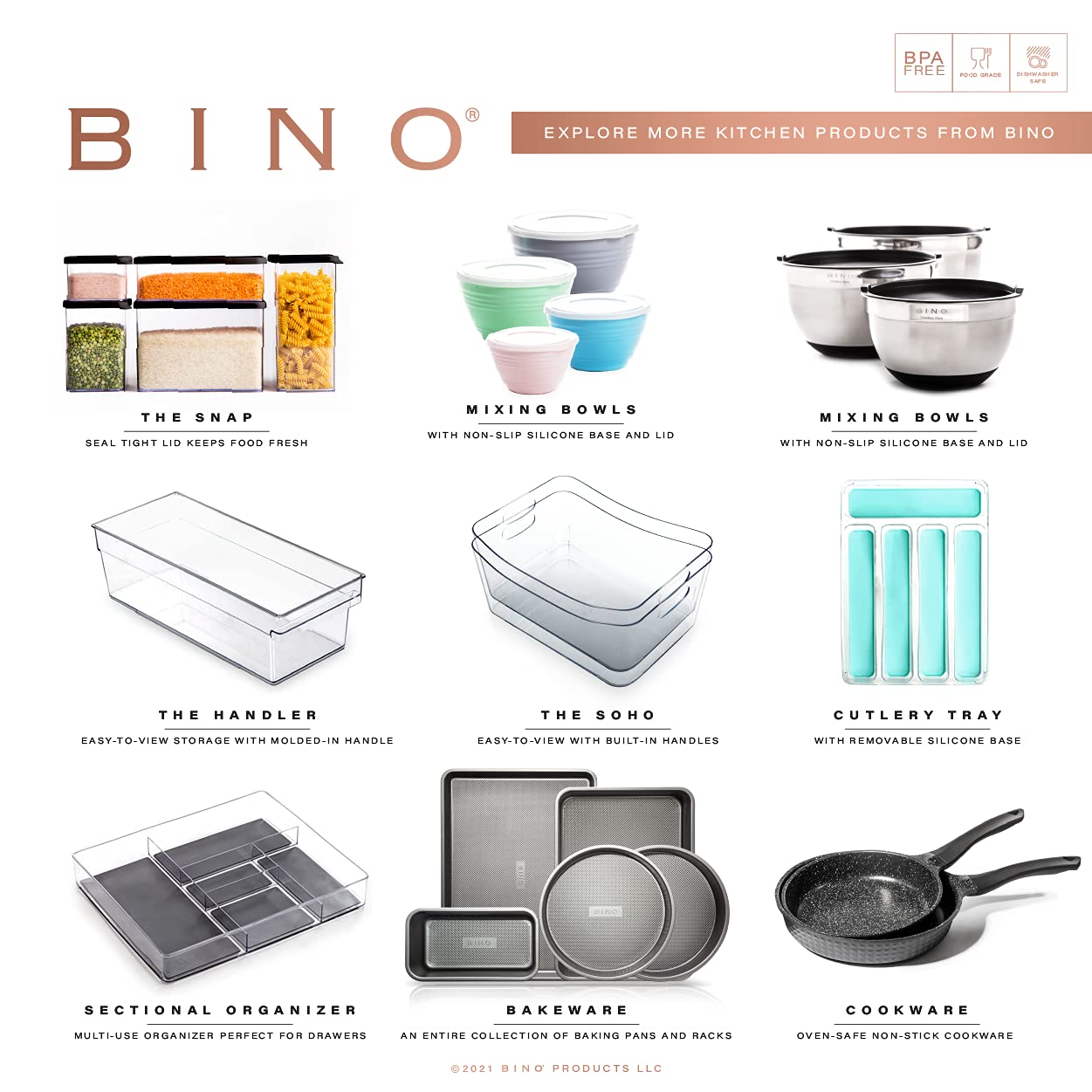 BINO Stackable Plastic Storage Bins - X-Large 12 Pack | Multi-Purpose Organizer Containers | BPA-Free | Pantry, Closet & Home Organization | Perfect for Kitchen, Garage & Office Storage