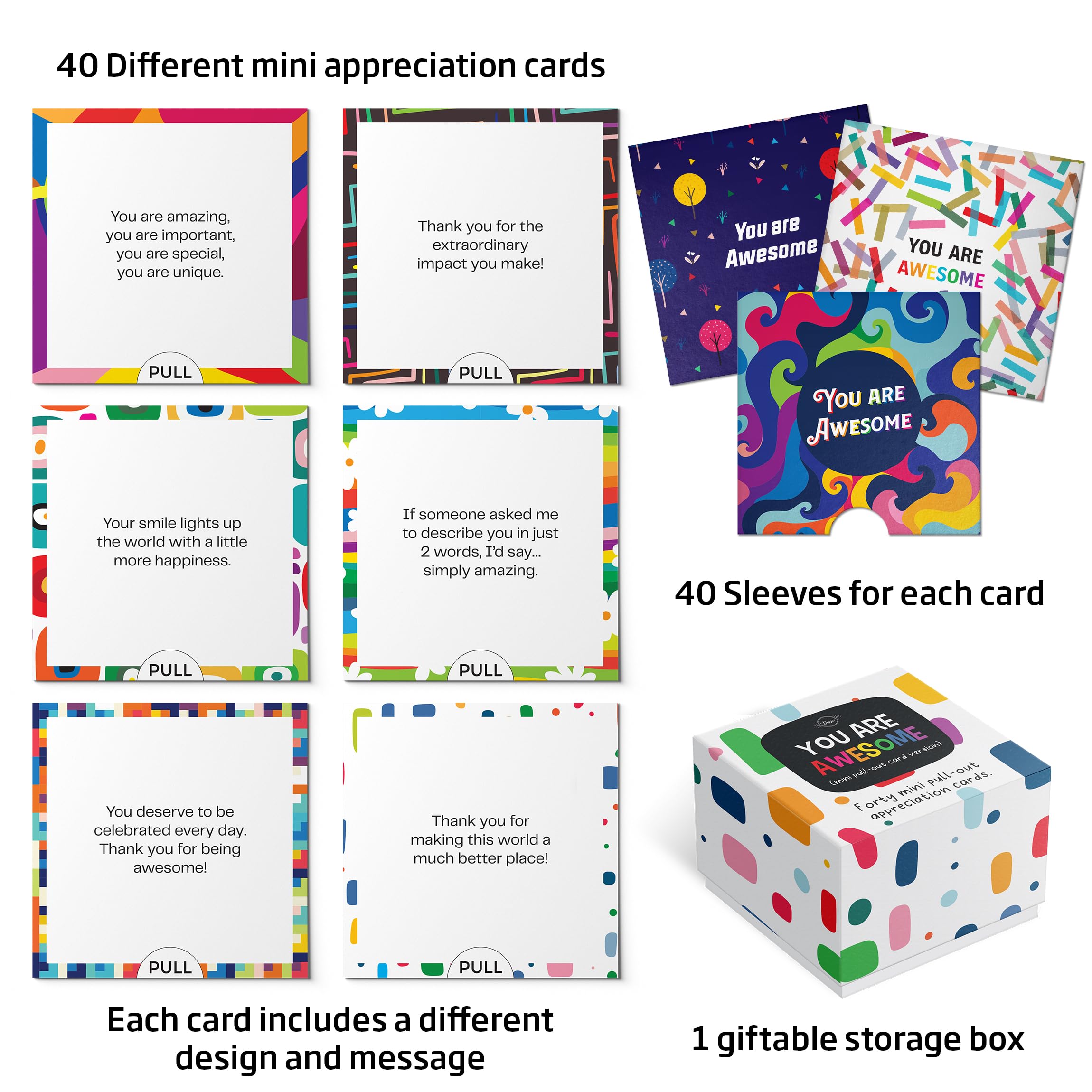 40 Unique Mini Encouragement Cards with Inspirational Messages 2.5