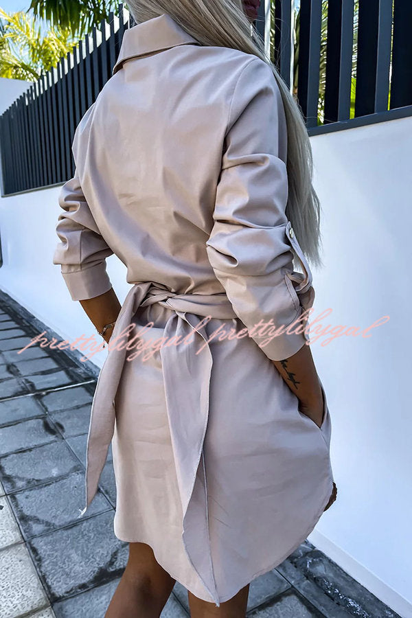 Sun Valley Tie Front Button Pocketed Shirt Mini Dress - Stylish Casual Summer Outfit for Women | Perfect for Beach, Brunch & Date Nights