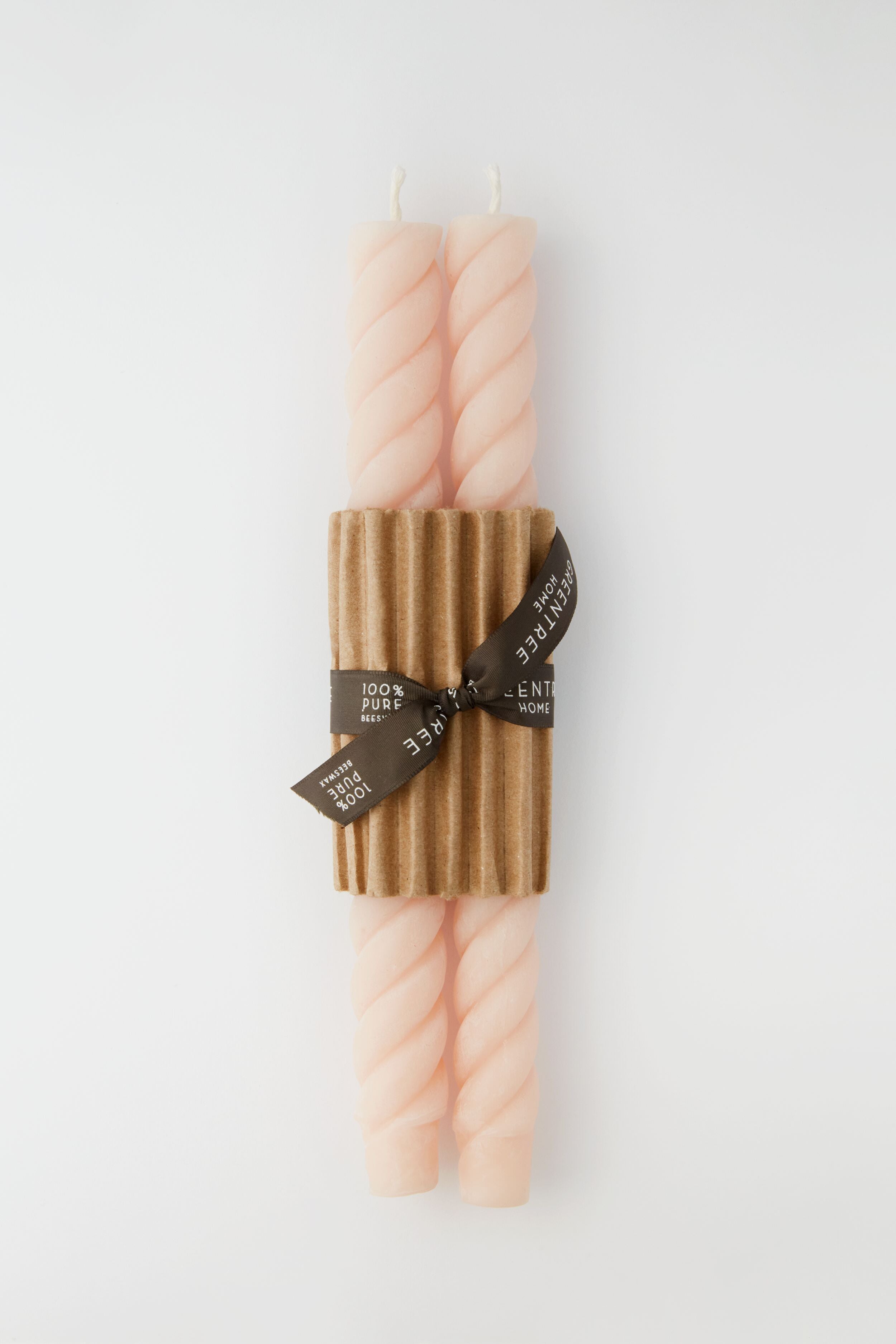 Elegant Blush Pink Rope Tapers Pair - Perfect for Wedding Decor, Romantic Dinners & Candlelit Events