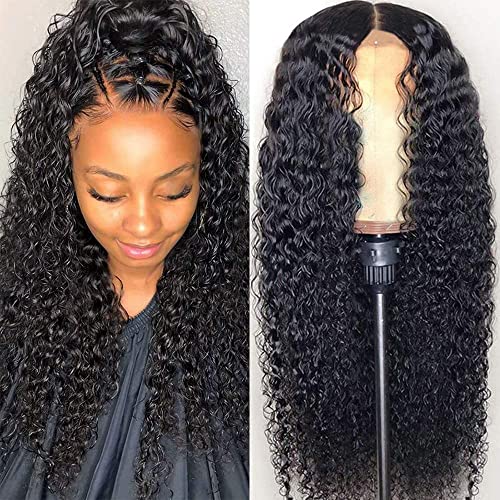 FIRIEYA 180% Density 13x4 Lace Front Wigs Human Hair - Deep Curly Pre Plucked with Baby Hair Natural Hairline for Black Women (16 inch, Natural Black) | Perfect for Daily Wear, Parties, Weddings & Special Occasions