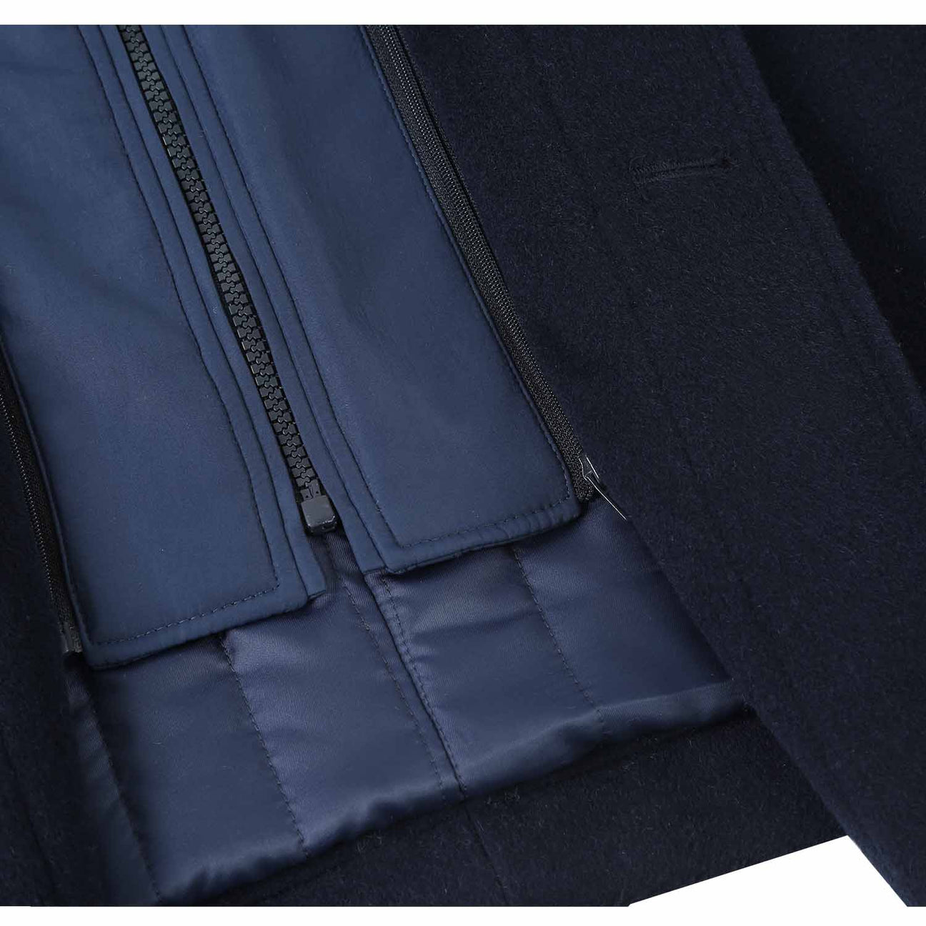 Alessandro Vitello by Renoir Navy Blue Short Coat 830 4 - Stylish Outerwear for Business Casual & Evening Events