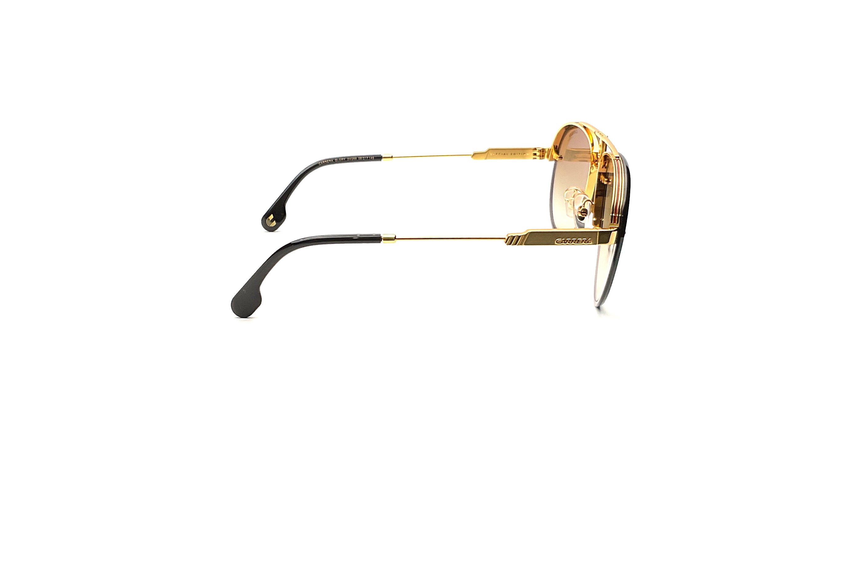 Carrera Glory Sunglasses - Black & Gold Aviator Style for Men & Women | UV Protection, Polarized Lenses | Perfect for Driving, Beach & Outdoor Activities