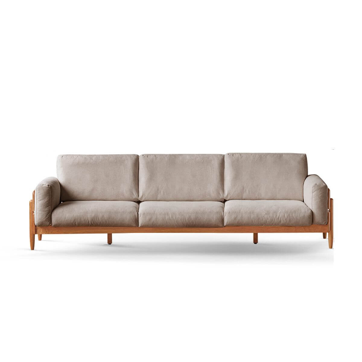 Minimalist 3-Seater Sofa in White, Olive Green & Sepia - Modern Solid Color Couch for Living Room, Lounge & Office