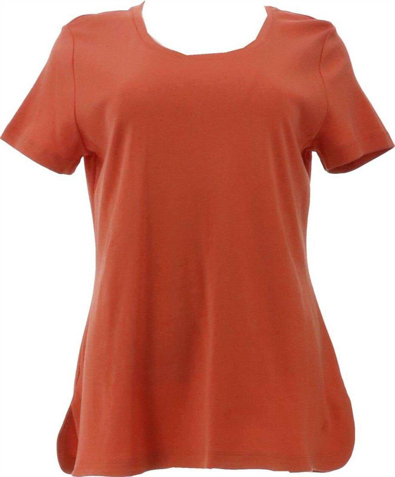 Isaac Mizrahi Essentials Pima Cotton T-Shirt for Women - Soft Breathable Short Sleeve Tee Shirt A352270 - Perfect for Casual Wear, Layering & Everyday Comfort