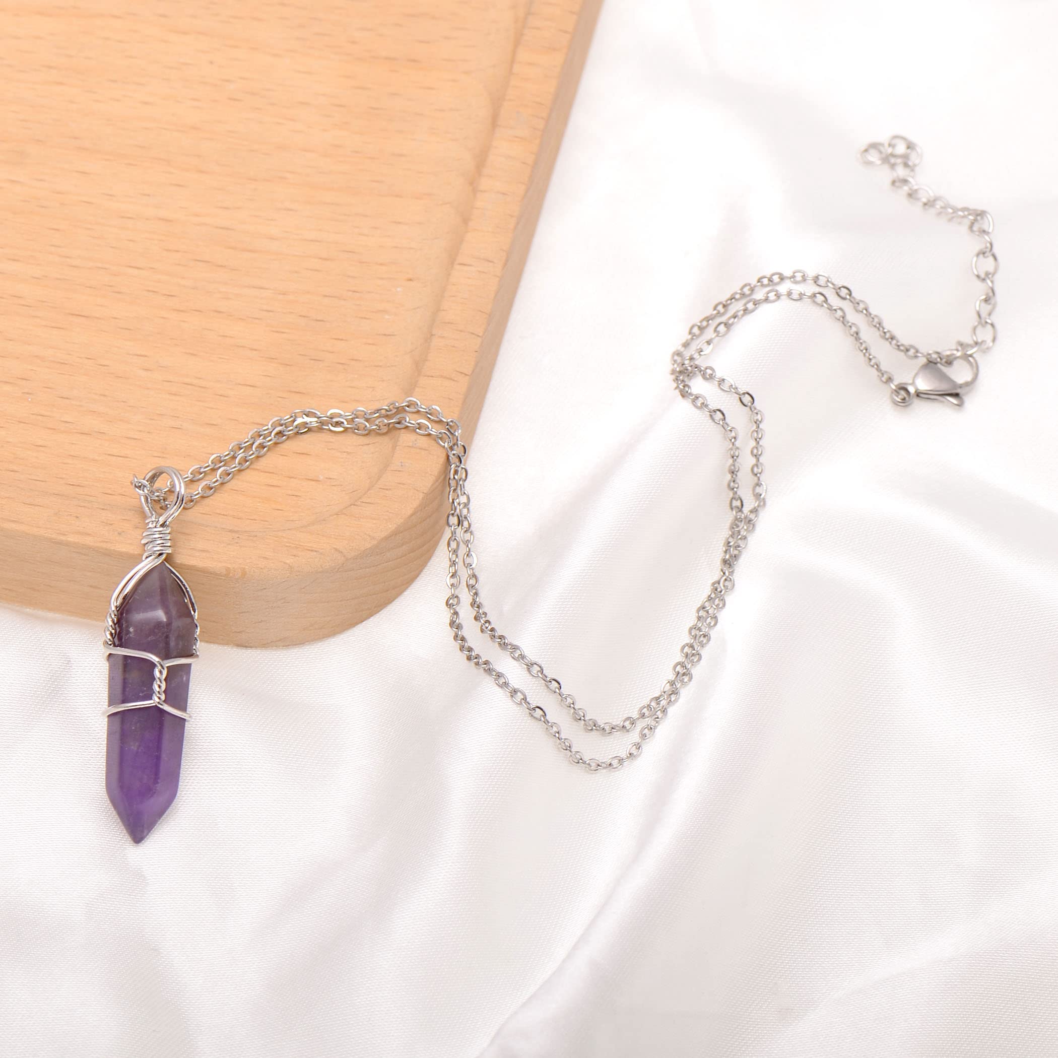 Paialco Hand-Wired Natural & Created Crystal Point Chakra Healing Pendant Necklace | Energy Balancing Spiritual Jewelry for Meditation, Yoga & Reiki