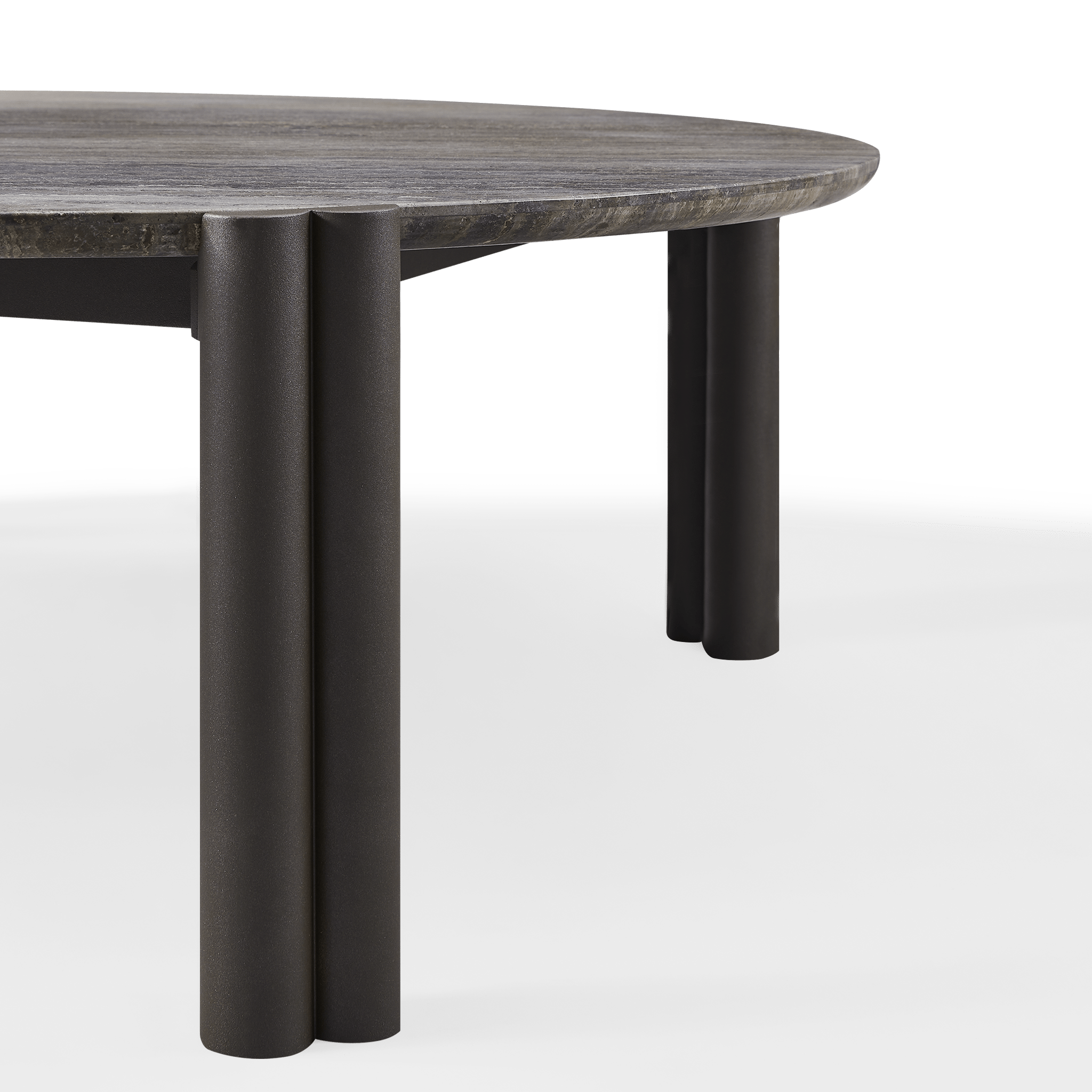 Modern Round Aluminum Coffee Table - Lightweight & Durable Indoor/Outdoor Living Room Center Table for Patio, Lounge, or Garden Decor
