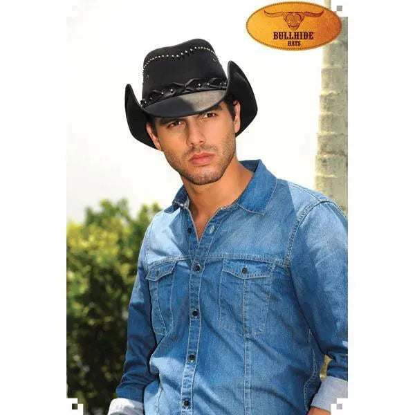 Premium Bullhide Leather Cowboy Hat - Genuine Burnt Dust Finish for Western Style | Perfect for Rodeo, Ranch Work & Country Music Festivals