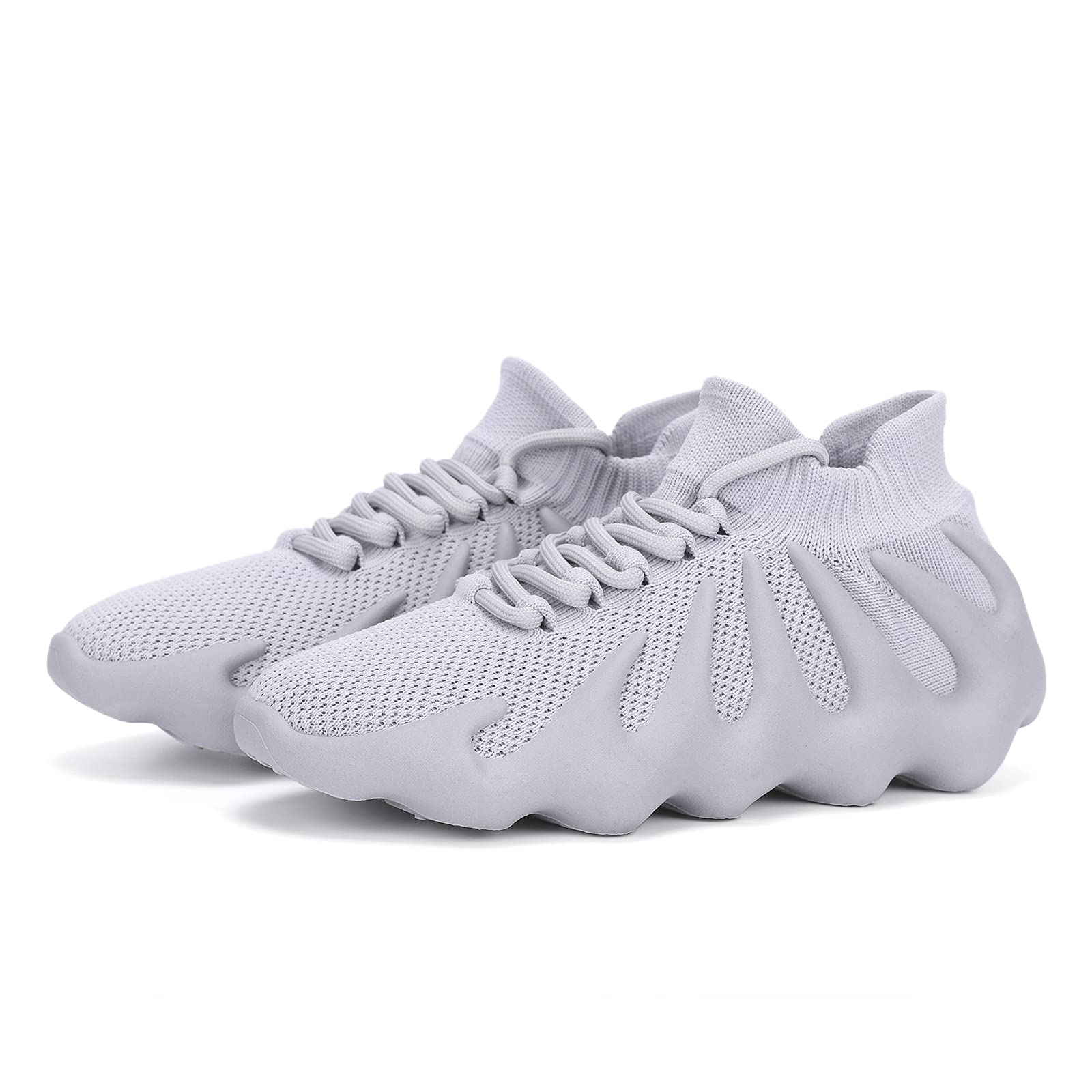 Women's Breathable Knit Running Sneakers - Non-Slip Gym & Walking Shoes - Lightweight Yeezy 450 Style Fashion Trainers for Workout, Jogging & Daily Wear