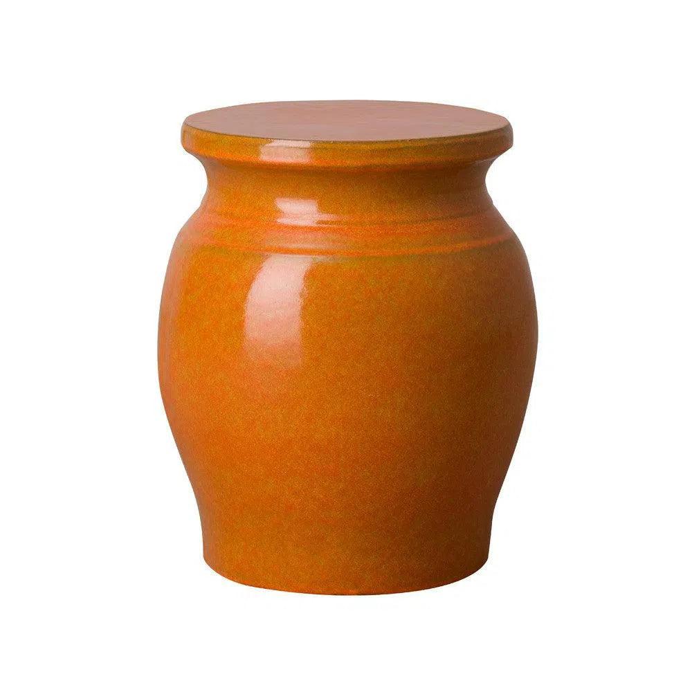 18 Inch Koji Ceramic Outdoor Garden Stool Side Table - Perfect for Patio, Deck, Poolside & Backyard Decor