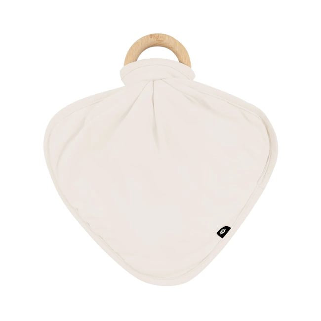 Kyte Baby Lovey Blanket with Removable Wooden Teething Ring - Soft Organic Cotton Security Blanket for Infants & Toddlers - Perfect for Soothing, Teething Relief, and Bedtime Comfort