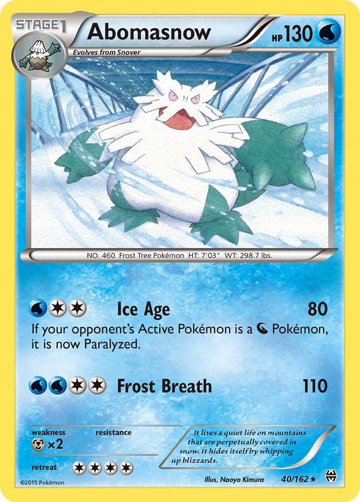 Abomasnow Pokemon Card (40/162) XY BREAKthrough - Rare Collectible Trading Card for Battles & Gaming