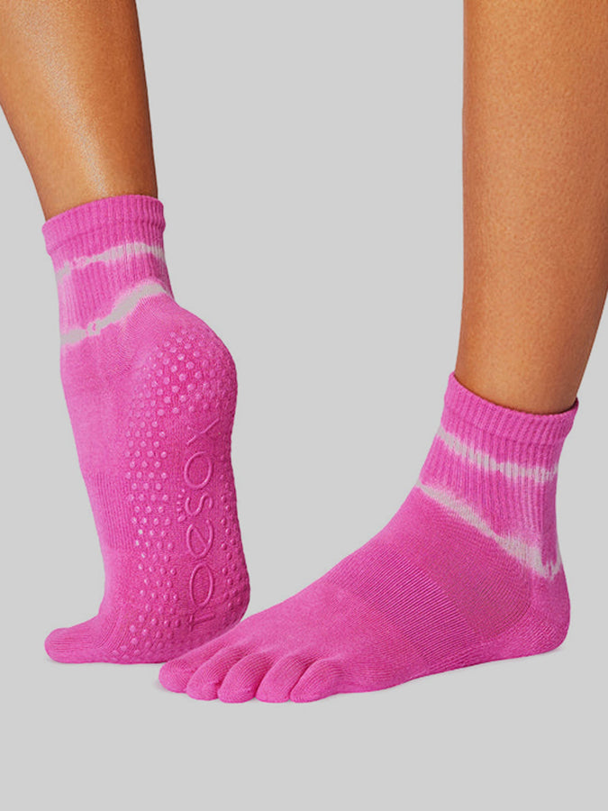 ToeSox Melody Full Toe Non-Slip Yoga Socks for Women - Grip Sole Dance Socks for Pilates, Barre & Hot Yoga - Breathable Cotton Workout Socks for Studio & Home Fitness