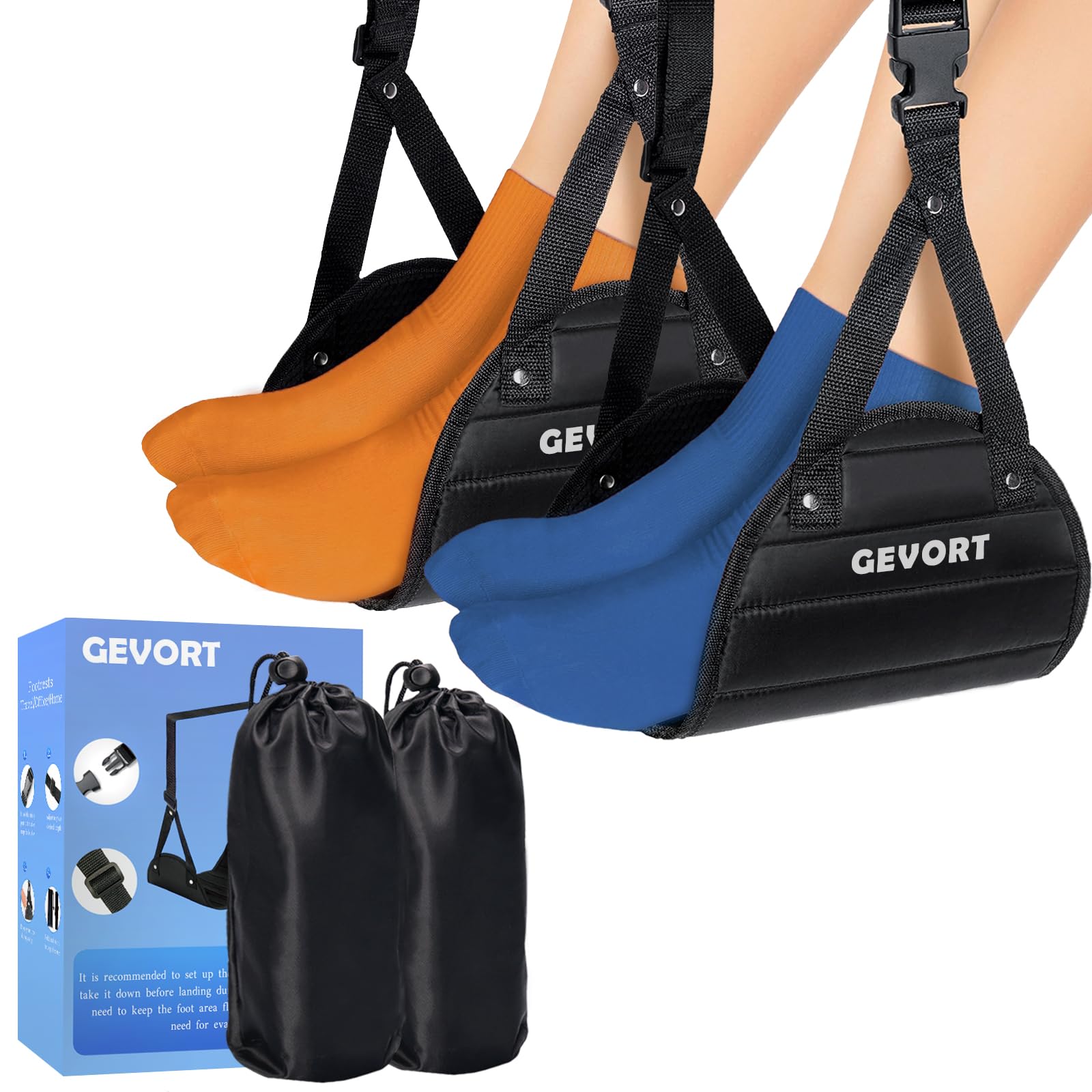 **Airplane Foot Hammock for Long Flights - Adjustable Travel Foot Rest for Airplane Comfort - Essential Air Travel Accessories for Men & Women - Perfect for Relaxing on Long-Haul Flights**