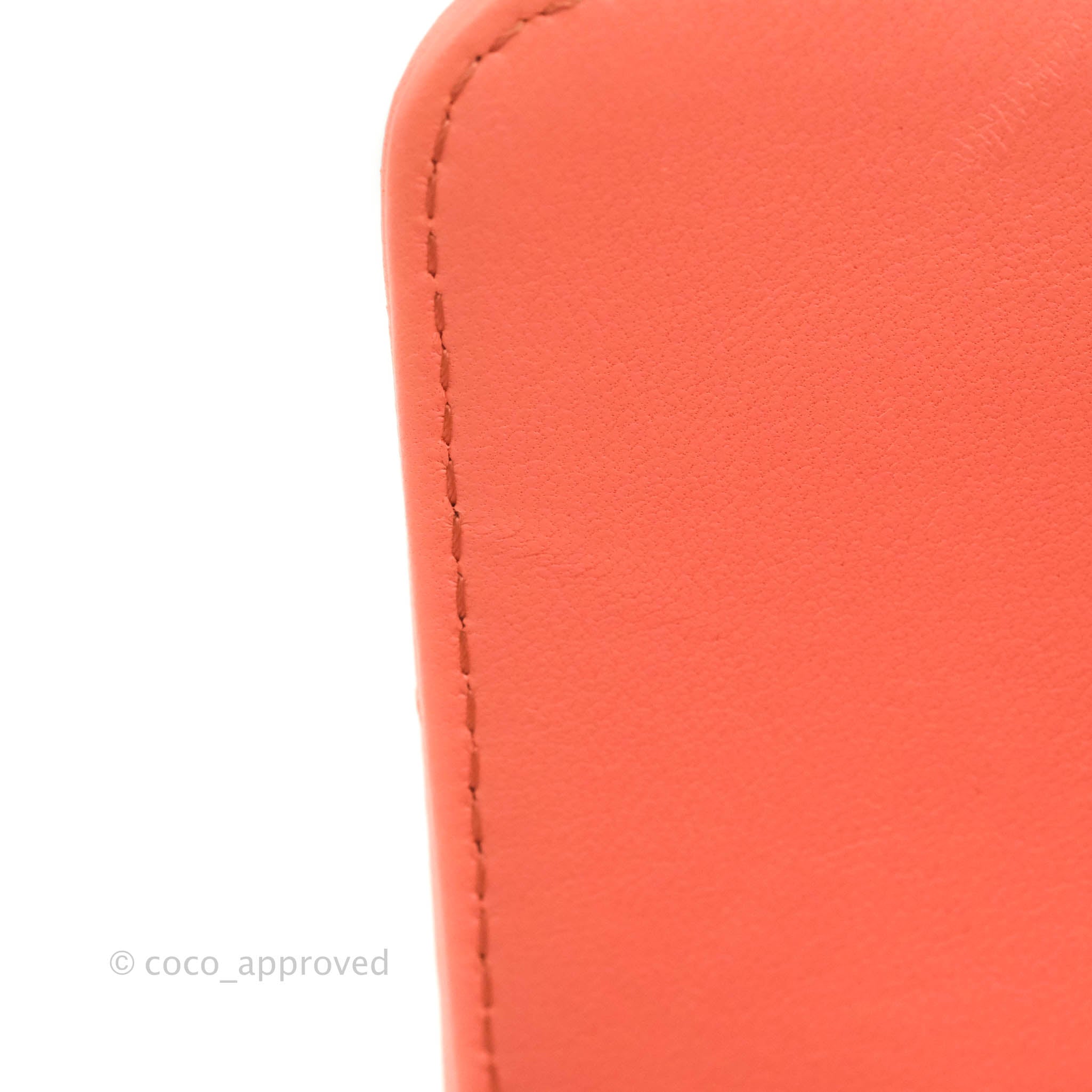 Chanel Classic M/L Medium Chevron Double Flap Bag in Coral Pink Lambskin with Aged Gold Hardware - Luxury Shoulder Bag for Women, Perfect for Parties, Weddings & Special Occasions