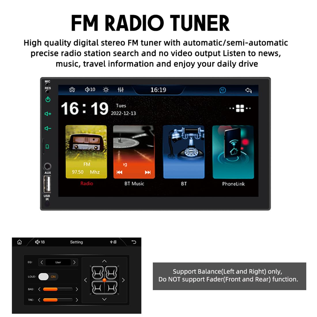 12V 7 Inch Android Car Stereo with Apple CarPlay - 2 DIN Bluetooth FM Radio MP5 Player | Supports Mirror Link & Includes 8 LED Backup Camera | Perfect for Upgrading Your Car Audio System & Safe Parking