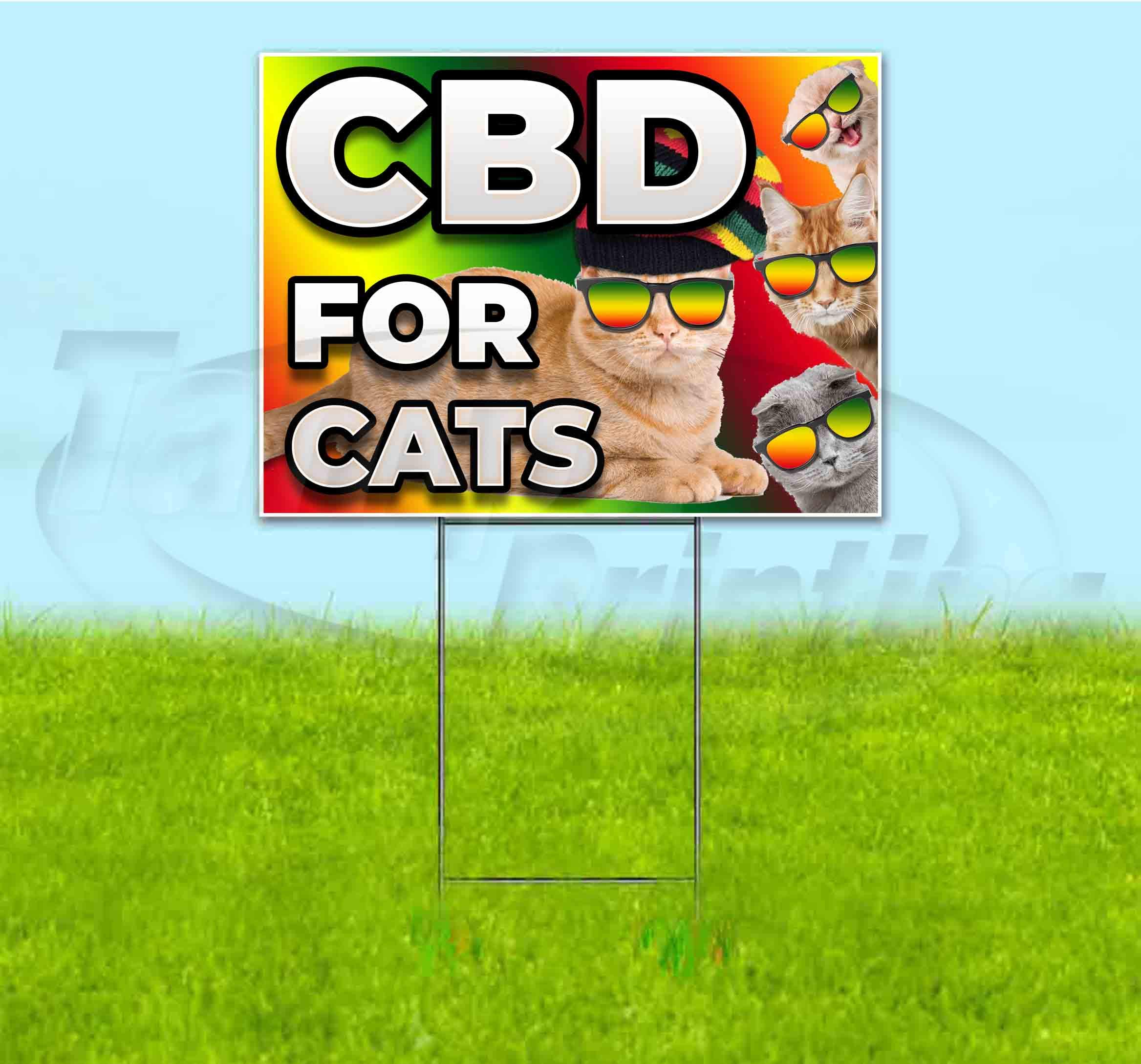 Premium CBD for Cats Yard Sign (18