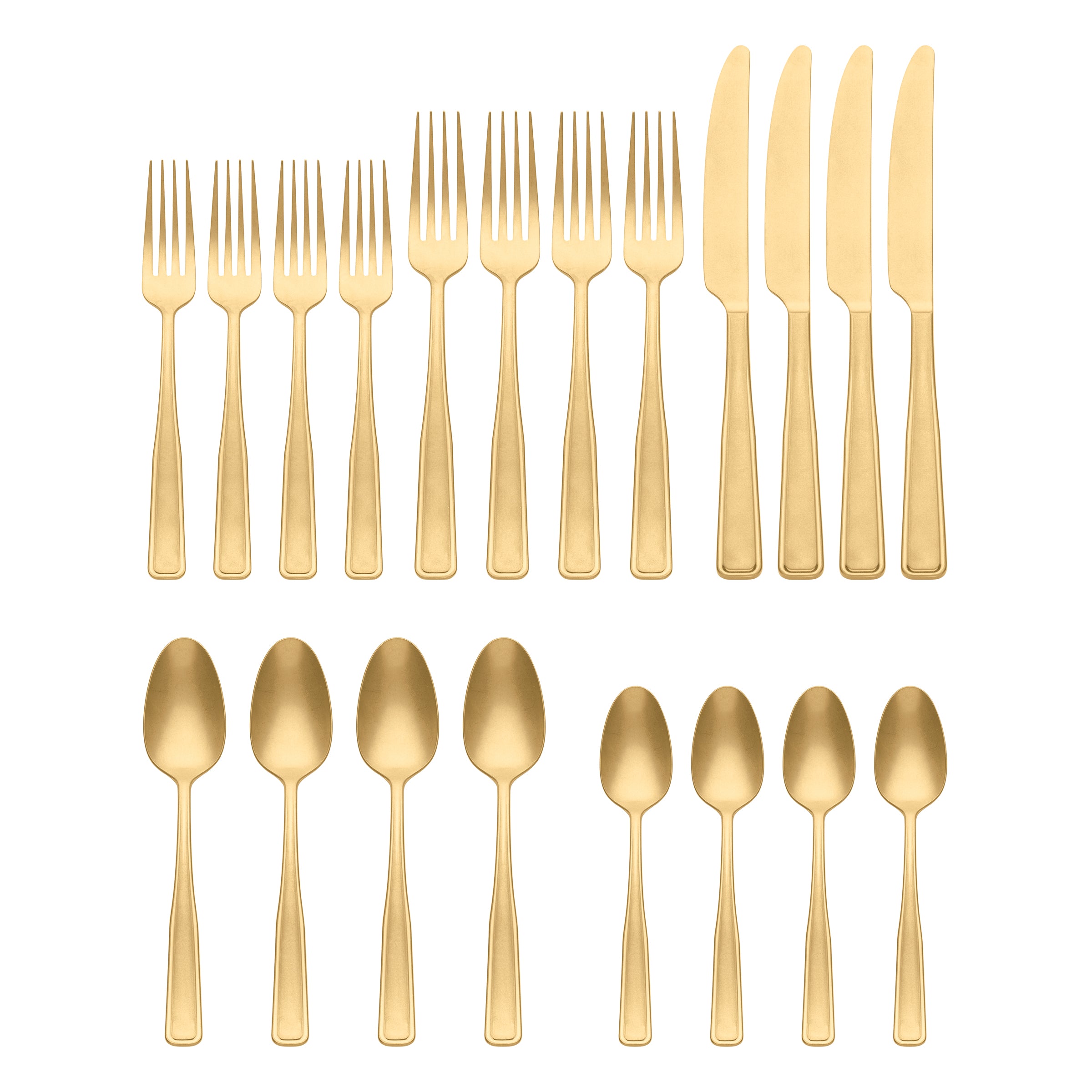 Reid Champagne Vintage 20-Piece Flatware Set - Stainless Steel Silverware for Fine Dining, Wedding Gifts & Formal Occasions