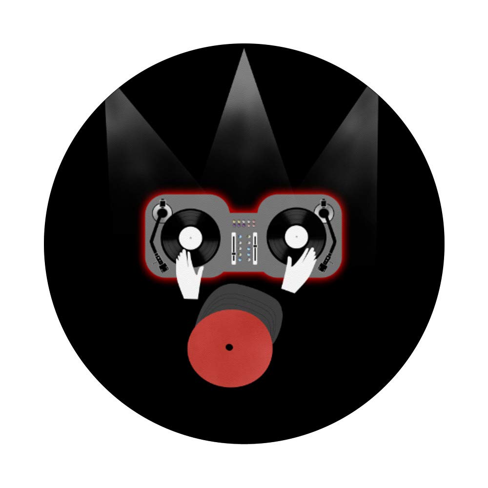 Professional DJ Radio Turntable Vinyl Record - Red PopSockets Grip & Stand for Phones & Tablets | Perfect for DJs, Music Lovers & Club Enthusiasts