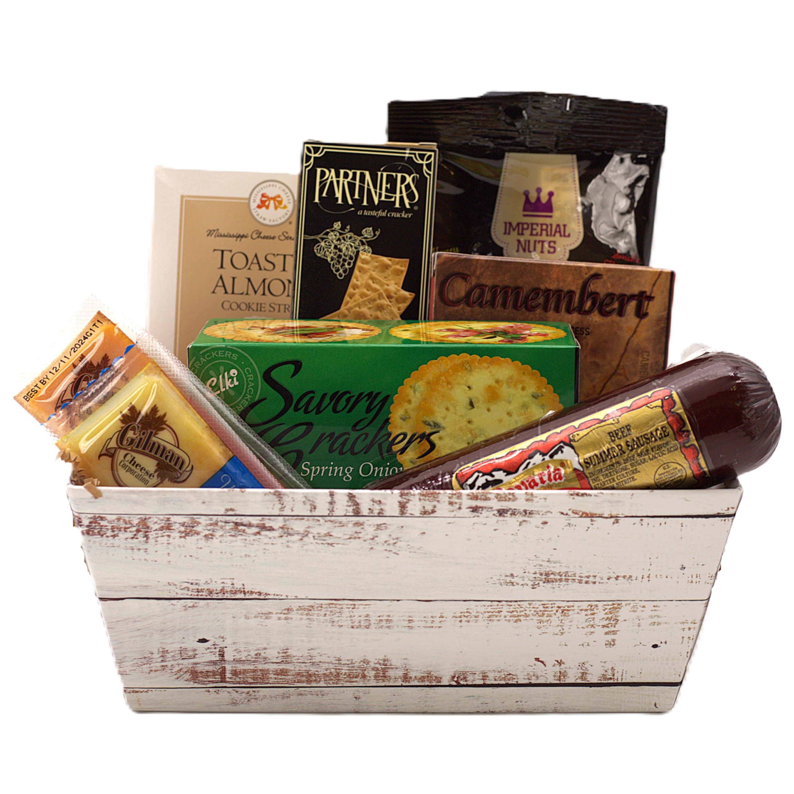 Gourmet Gift Basket - Premium Cheese, Sausage, Crackers, Cookies & Cheese Spread Snack Set | Perfect for Holidays, Corporate Gifts & Special Occasions