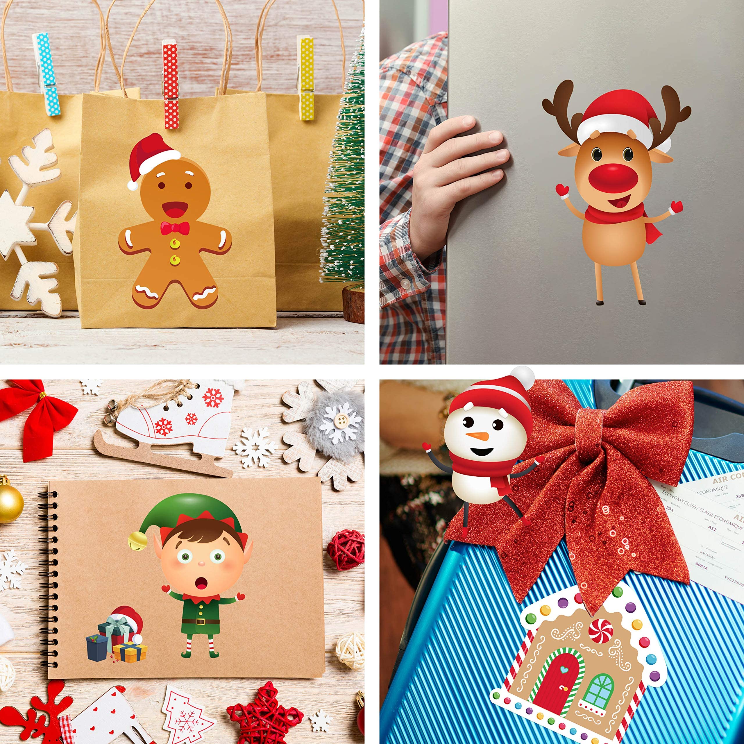 Funnlot Christmas Stickers for Kids - 30PCS DIY Holiday Craft Stickers, Christmas Game & Activities for Toddlers - Perfect for Scrapbooking, Gift Wrapping & Holiday Decorations