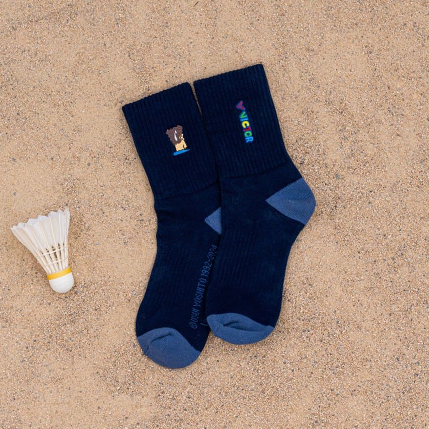 Victor x Crayon Shin-Chan Anime Character Men's Athletic Sports Socks SK4505CS - Navy Blue (Size L) - Comfortable & Breathable for Running, Gym Workouts & Casual Wear