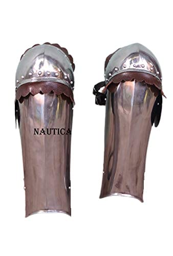 Medieval Leg Armor - Plate Leg Guards with Poleyns for LARP, Cosplay & Renaissance Fairs | Nautical-Mart | Perfect for Knights, Warriors & Historical Reenactments
