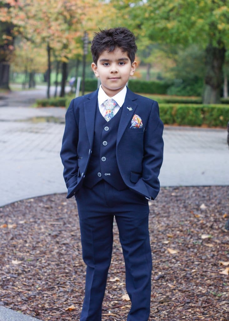 Cavani Boys Radley 3-Piece Navy Slim Fit Suit for Weddings, School Formals & Special Occasions