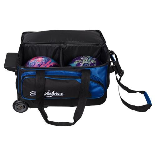 KR Strikeforce Cruiser Locker Double Roller Black Royal Bowling Bag - Durable Bowling Equipment for League & Tournament Players - Perfect for Bowling Alley & Travel Use
