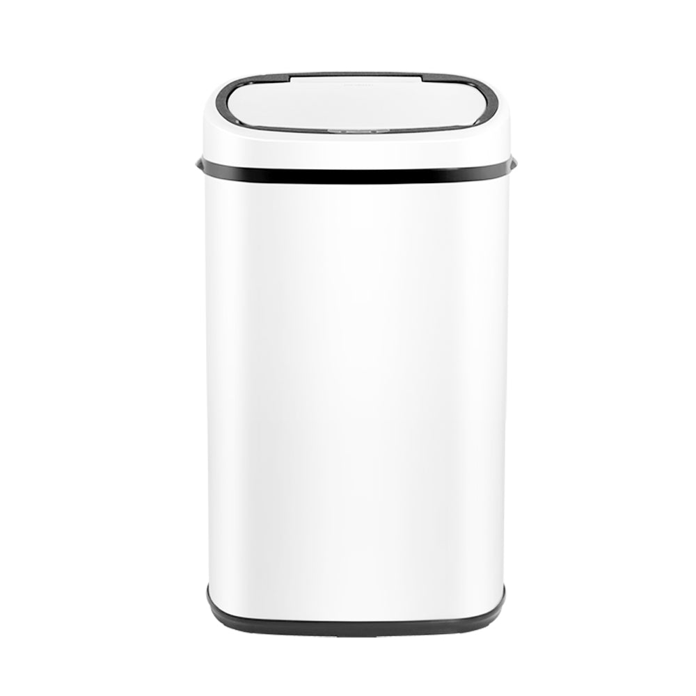 Devanti 58L Sensor Trash Can - Automatic Motion Sensor Waste Bin, Touchless Kitchen Garbage Can with Lid, White (Perfect for Kitchen, Bathroom, Office, and Home Use)