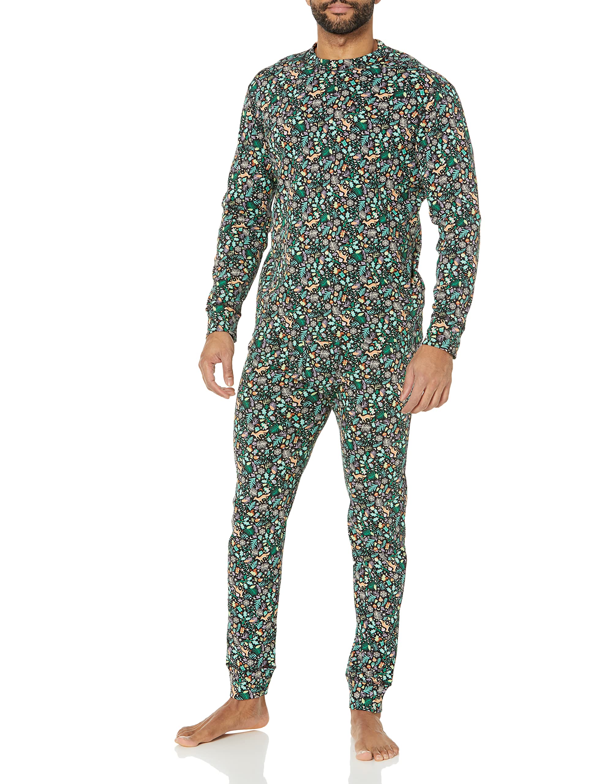 Amazon Essentials Men's Soft Cotton Knit Pajama Set - Comfortable Sleepwear for Relaxing at Home & Lounging