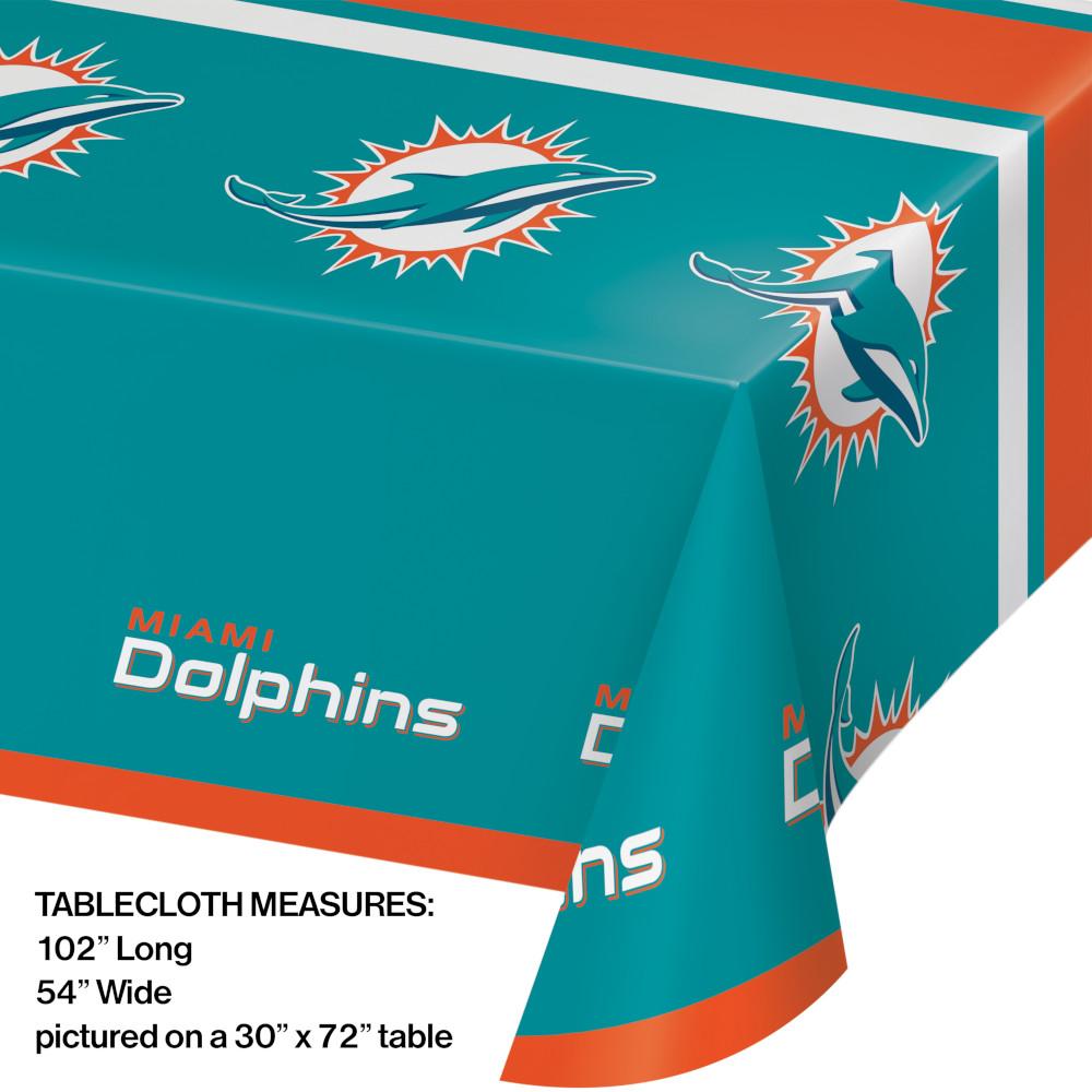 12-Piece Bulk Miami Dolphins Table Covers - Waterproof & Durable NFL Party Decorations for Game Day, Tailgating & Themed Events