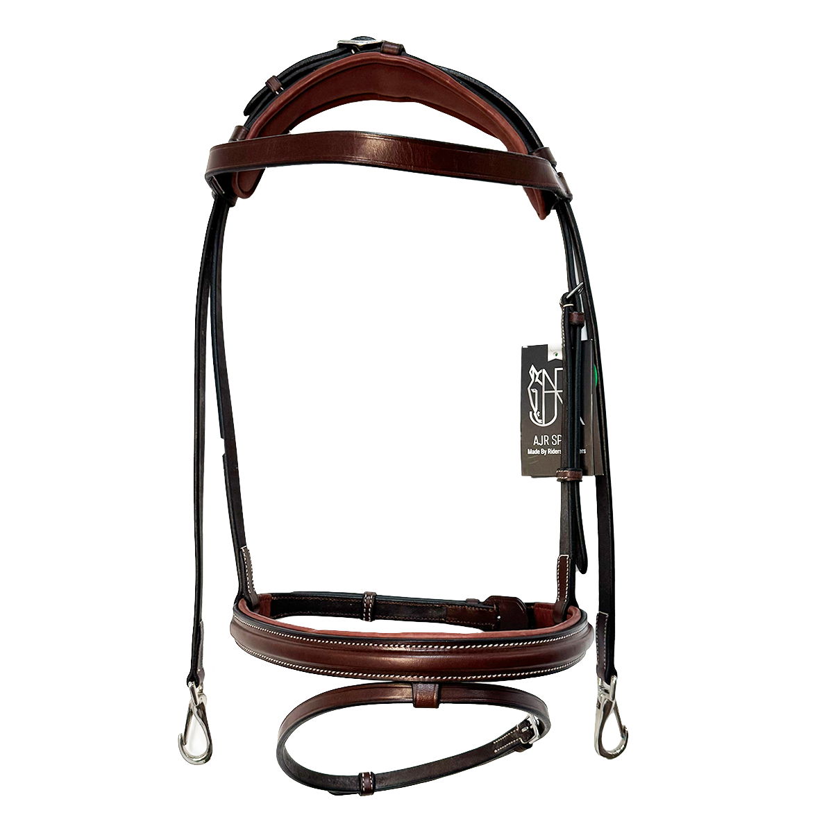 AJR Training Bridle for Horses - Adjustable Leather Headstall with Bit for Riding, Dressage & Equestrian Training - Perfect for Beginners & Professional Riders