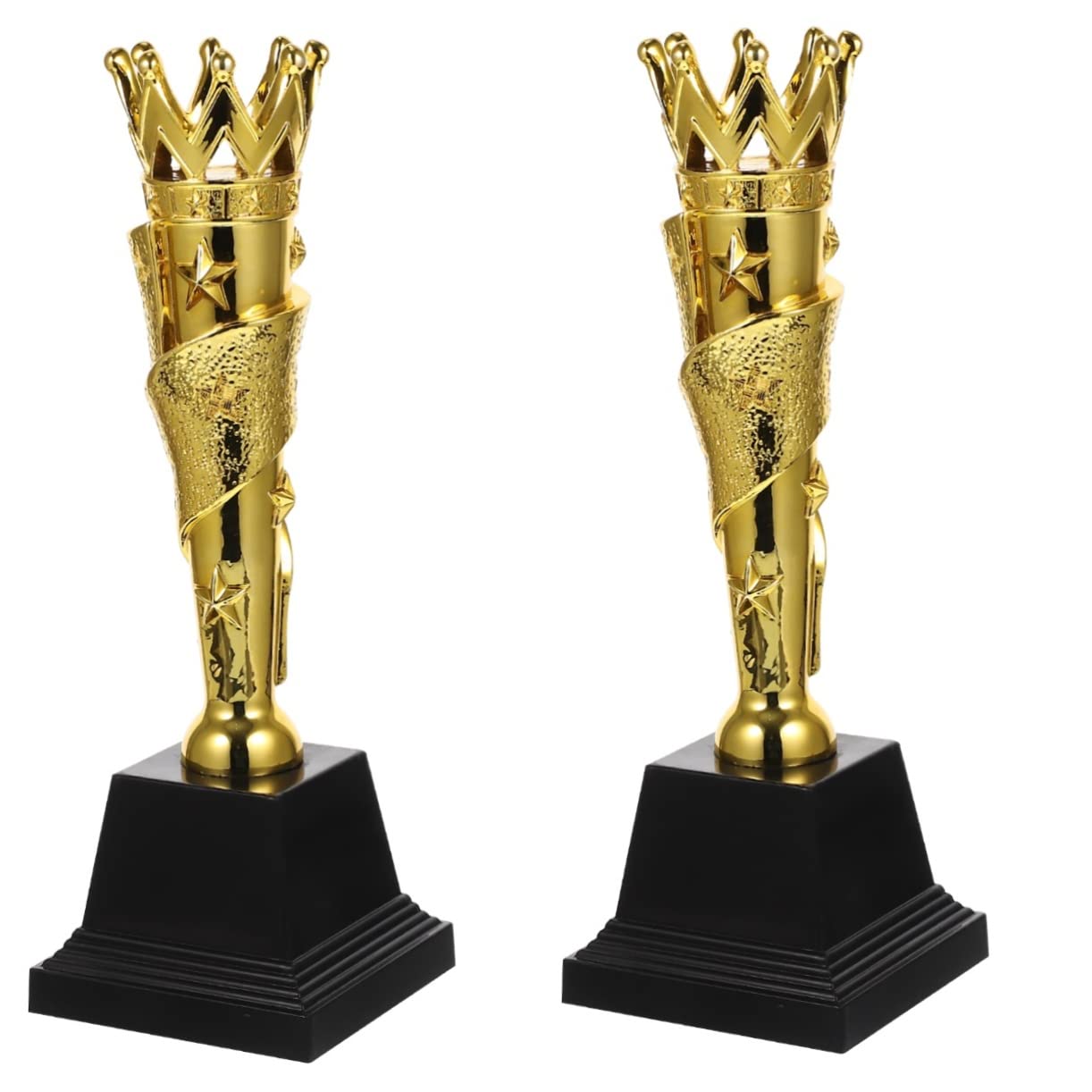 BESPORTBLE 2-Pack Golden ABS Plastic Children's Trophies - Award Medals for Kids Sports, School Achievements & Competition Prizes