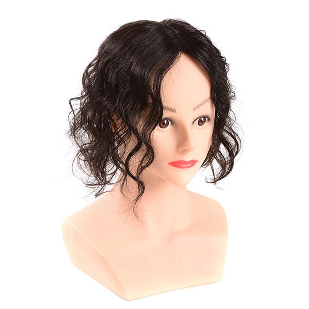 RemeeHi Remy Human Hair Clip-In Hair Topper for Thinning Hair - Handmade 7x10 Dark Brown Toupee (25cm) - Natural Curl Hairpiece for Women - Perfect for Daily Wear, Parties & Special Occasions