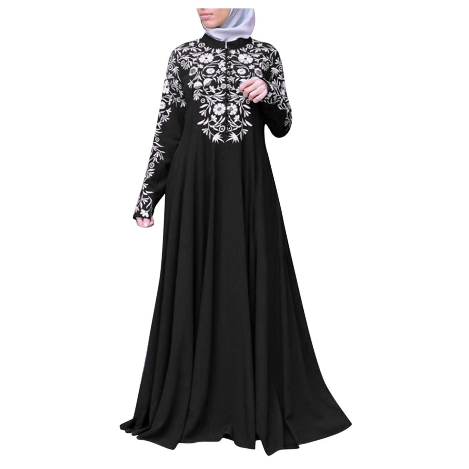 Elegant Muslim Women's Kaftan Abaya Dress - Islamic Maxi Jilbab with Lace Stitching for Prayer, Eid & Special Occasions