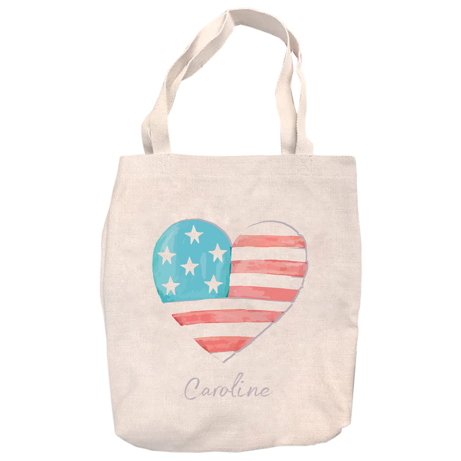 Personalized Patriotic Tote Bag - American Flag Graphic Canvas Bag for 4th of July & Memorial Day - Customized Reusable Shopping Tote for Beach, Picnic & Patriotic Events