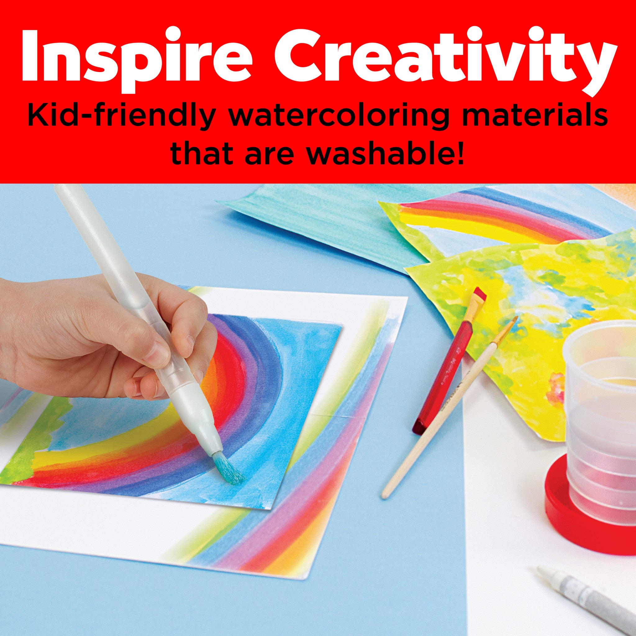 Learn to Watercolor Painting Kit for Young Artists - Complete Beginner Watercolor Set with Brushes, Paints & Paper - Perfect for Kids Art Classes, DIY Projects & Creative Gifts
